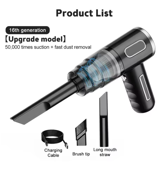 Wireless Auto Vacuum USB Charging Car Vacuum Mini Vacuum Cleaner Deep Cleaning 3500pa Suction for Home Car Pet Hair and Office